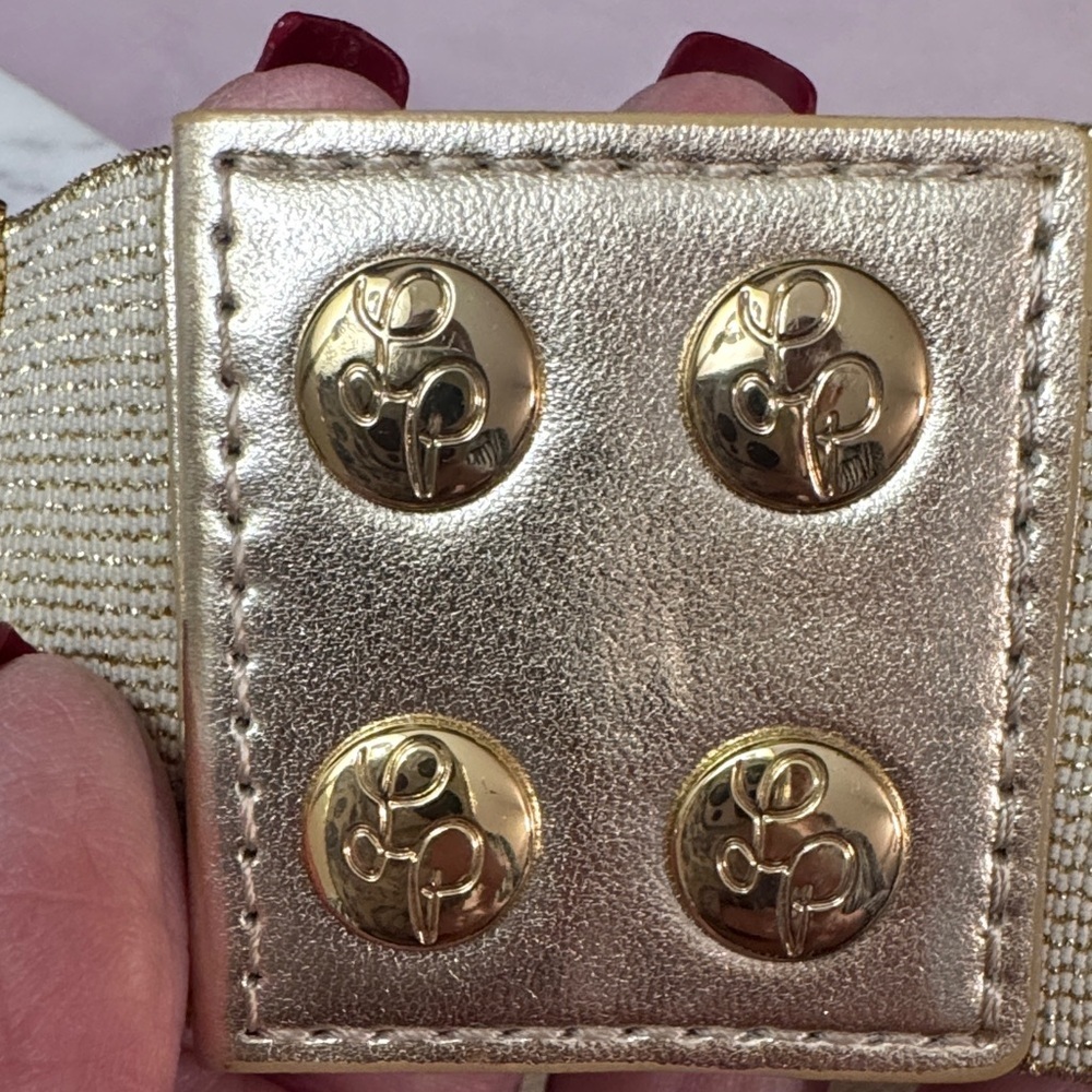 Lilly Pulitzer Jewel Gold and White Women's Belt - Picture 2 of 12